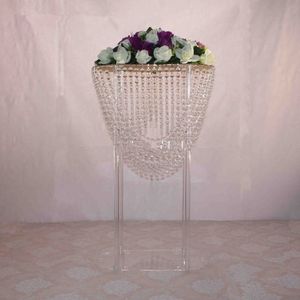 Vasos de flores de cristal acrílico grandes e altos por atacado para centros de mesa