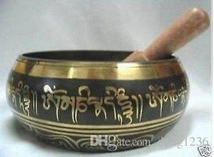 Chińska Brązowa Chwalebna Stara Joga Rzadka Tybetańska Singing Bowl