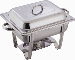 Quadratischer Buffetheizer aus Edelstahl, Chafing Dish, Hotpot-Halter, 4,5 l, Bain Marie, Hochzeit, Catering, Bankett, Party, Kochpfanne, Serviertablett, Wärmer