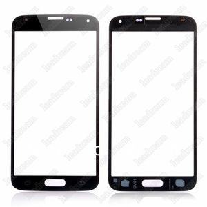 De alta qualidade frente outer touch screen substituição de vidro para samsung galaxy s5 i9600 preto branco azul