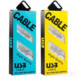 Pappersförpackningslåda Förpackning med insatser för Micro USB-kabelförpackningslådor Data Line Cables Charger Custom Made