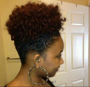 Afro puff top hairpiece의 인도 머리카락 머리카락을 묶는 머리카락을 묶는 머리카락 검정색 여성을위한 hair drawstring ponytails hair extension 120g