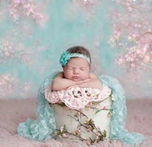 Newborn Baby Shower Photography Backdrops Pink Flowers Spring Digital Printed Vinyl Cloth Floral Backgrounds for Photo Studio