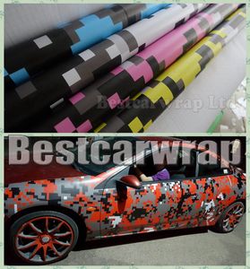 VARIOUS Colors Digital Camo Vinyl Car Wrap With Air release Tiger Camouflage Truck wraps covering styling Foil size 1.52x20m roll 5x67ft