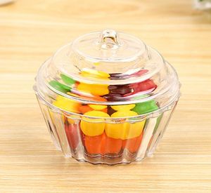 Clear Mini Cake Stand Cupcake Favor Candy Box Wedding Birthday Container Plastic Party Treat Food Boxes Favours Christmas Gift Wrap