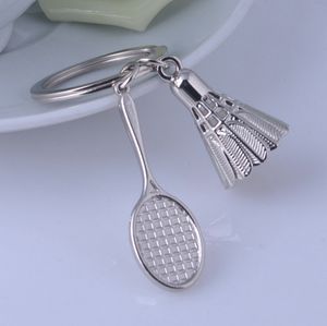 Wedding Favors Lover Keychain Badminton racket couple key chain Baby Shower Party Gift Key Ring