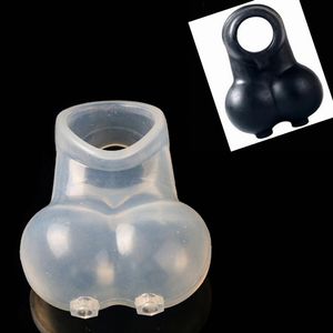 AA Designer Sex Toys Unisex Male Scrotum Bondage Ring Soft Silicone Chastity Cage Sex Toys For Men Time Sleading Cock Ring