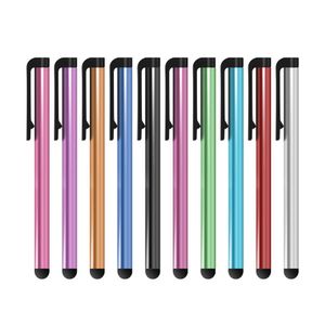 Atacado 500pcs / lot Universal capacitiva Stylus Pen para Iphone5 5S caneta de toque para o telefone celular para tablet cores diferentes