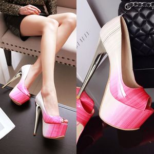 Big Size Women's Shoe 16CM High Heels 5.5cm Platform Pumps Party Shoes For Women Wedding Shoes tenis feminino Y-12-85