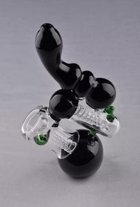 Schwarze Glasbongs Hukah Bubbler Raucherpfeife Wasser Bong