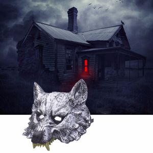 High Quality Horror Wolf Head PU Mask Masquerade Cosplay Bar Performances Decorations Devil Masks For Halloween Party Night Club