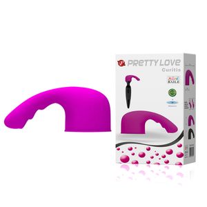 PrettyLove Kıvrık Bodywand G-Spot Sihirli Değnek Ek Silikon AV Sihirli Değnek Vibratör, Yetişkin Seksi Ürünleri 17402