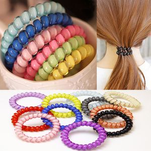 Qualidade Candy Cor Telefone Cabo Elástico Cabelo Elástico Bandas de Borracha Corda Para As Mulheres Big Circle Ring Headwear Senhora Headbands Acessórios