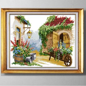 Little float, western style handmade needlework embroidery Cross Stitch kits, Pattern Printed on fabric DMC 11CT /14CT, Home Decoration