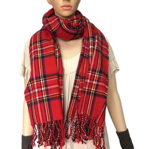 Partihandel Vinter Mode 100% Akryl Scarf Unisex 180x65cm Double Side Scarvies Kontrollera Shawl Plaid Shawls Express Leverans