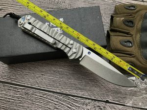 ÜCRETSİZ GÖNDERİM 8.5 '' Chris Reeve Yeni CNC D2 Blade Sebenza 21 Stil Tam TC4 TİTANYUM Sap Katlanabilir bıçak DF05