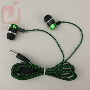 Übliche billige Serpentinen-Webart-Geflechtkabel-Headset-Ohrhörer-Kopfhörer-Ohrmuschel-Direktverkäufe durch Hersteller, blau, grün, 500 Stück/Menge