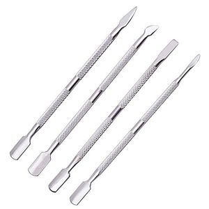 4Pcs/set Stainless Steel Cuticle Remover Double Sided Finger Dead Skin Push Nail Cuticle Pusher Manicure Nail Care Tool