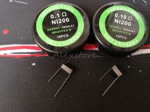 Ni200 Tel Direnç Ni 200 Nikel önceden oluşturulmuş bobinler Önceden önceden oluşturulmuş bobin AWG 26G 28G Gauge Ni-200, TC Mod 10pcs/Box