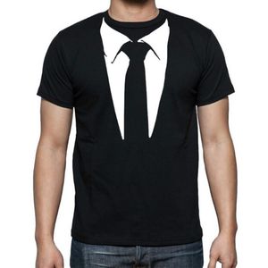 新しいノベルティメンズTシャツTUXEDO TEESレトロネクタイ面白いカミゼット男性OネックトップTシャツカジュアルフィットネスメンズ服