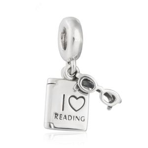 Buchcharme großhandel-Liebe Lesebuch Charms Authentische S925 Sterling Silber Perlen passt DIY Schmuck Armbänder