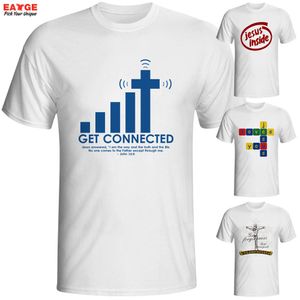 Wholesale- Get Connected To Jesus T Shirt Design Fashion Creative Pattern T-shirt Cool Casual Novelty Funny Tshirt Men Women Style Top Tee