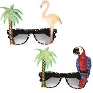 COCKTAIL Hawaiian Flamingo Parrot Glasses Sunglasses Tropical Beach BBQ Fancy Dress Hen Stage Party Props Novelty hot Summer Holiday eyewear