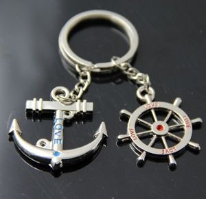 wedding favor gift and giveaways for guest Rudder And Anchor Keyring Keychain pairs party Birthday Supplies