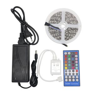 5M V SMD RGBW RGBWW LED Strip Licht Flexibele Tape LED M IP20 Niet Waterdichte Key IR afstandsbediening V A Power