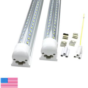 LED tubo integrado forma de V 4 pés 5 pés 6 pés 8 pés T8 lâmpadas ângulo 270degree feixe de tubos de LED AC85-265V CE