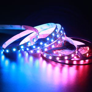 5M 5050 SMD 60LEDs/m WS2812 Striscia LED WS2812B RGB LED Pixel Light 5V WS2811 Nastro digitale flessibile PCB bianco IP20 non impermeabile