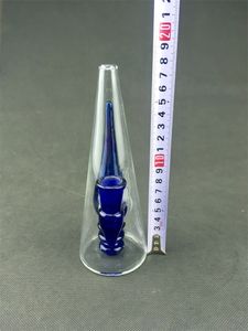 Glass hookah, blue diffuser oil rig smoking pipe 14 mm joint, factory direct price concessions