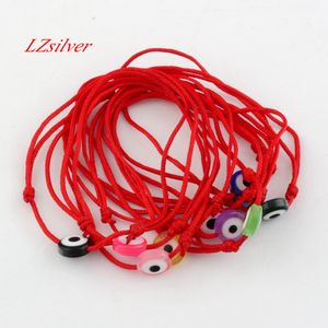 Nova Kabalah Red String Bracelet Mix Cor Resina Mal Eye Bead Proteção Vermelha Suspensão Sorte Forte Braceletes 100 pcs B-35