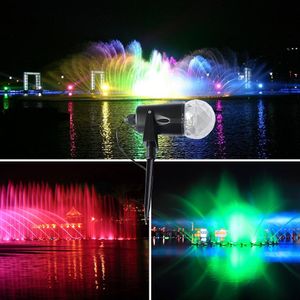 Lawn Lamps Halloween Decoration Rotating Spotlight Projection Christmas Light Show Waterproof RGB led flame Garden Land