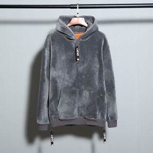 Hoodies dos homens moletons por atacado- inverno ouro veludo além de cashmere engrossar boa qualidade hip hop com lã quente homens moletom moletom