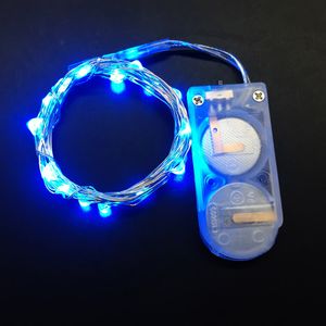 LED lamp string spot copper wire lamp string blue 2m 20 lamp 2032 button battery box Xmas Deco 3D light