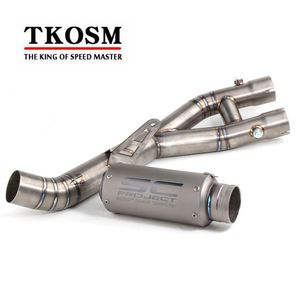 TKOSM Acessórios Da Motocicleta Tubo de Escape Moto R1 Médio Silenciador Meio Tubo De Escape Para Yamaha YZF YZF R1 YZF-R1 YZFR1 2015 2016