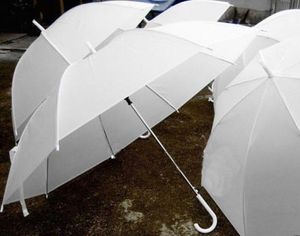 Bridal Shower Wedding White Nylon Umbrella Parasol Waterproof Long handle Rainy Umbrellas Fashion Hot party wedding decoration favors