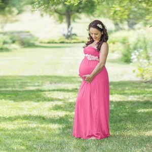 Maternidade Maxi vestidos de maternidade Fotografia Props Vestidos Off Ombros Maxi Vestidos grávidas Atire gravidez Photo
