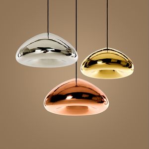 Goud / zilver / koperen lampenkap glazen hanglamp armaturen moderne verlichting eetkamer Nordic eigentijds keuken restaurant