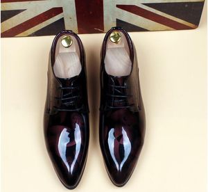 الرجال والاحذية DYANMIC رجالية أشار تو الكلاسيكية موضة الفضة / الأحمر الأعمال أكسفورد أحذية مريحة حذاء حجم يورو 38-44 AXX191