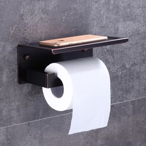 Oil Rubbed Bronze Toilet Paper Holder Waterproof Cover Wall Mount Tissue Bar Shelf Storage Holder free Shipping