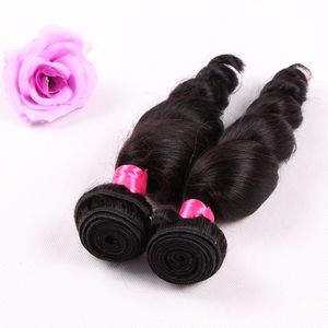 Brazilian virgin hair loose wave unprocessed brazilian human hair bundle extension brazilian loose wave machine double weft