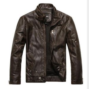 Jaqueta de couro por atacado- jaqueta de couro VXO Jaqueta de bombardeiro Jaqueta de Coro Male CSACO Men Stand Collar Motorcycle Jackets Veste Homme Velvet Leather