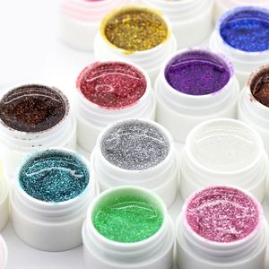 Großhandel - Buntes 3D-Nagellack-Gel mit langanhaltendem Soak-Off-UV-Nagelglitter-Sommer-Nagelgel zum Soak-Off-Lack-Nagelkunstdekorationen in 24 Farben Neu