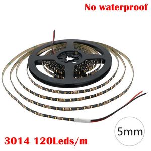 100m 12V 120 LED / M 600LED / 5M 5mm PCB 3014 LED pasek elastyczny jasny biały ciepły biały bez wodoodporna pasek LED