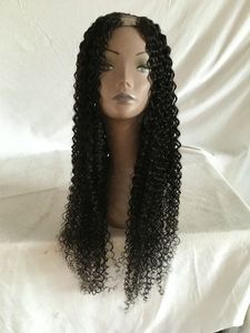 Kinky Curly Human Hair Poster Mongolian U Part Peruka Środkowa/Prawa/Lewa strona