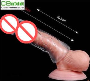 Crystal Silicone Penis Delay Sleeve, Penis Förstoring Extender, Dildo Sexleksaker, Sexprodukter för Man och Kvinna YST025