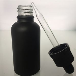Brandneue 30-ml-Flasche mit Tropfflasche für ätherische Öle, Glas-Augentropfflasche, 30-ml-Flasche aus mattschwarzem Glas