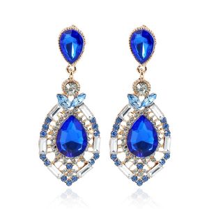 Earrings for Women Cheap Jewellery Diamond Swarovski Crystal Stud Wedding Accessories Rhinestone Bridal Green Blue Red